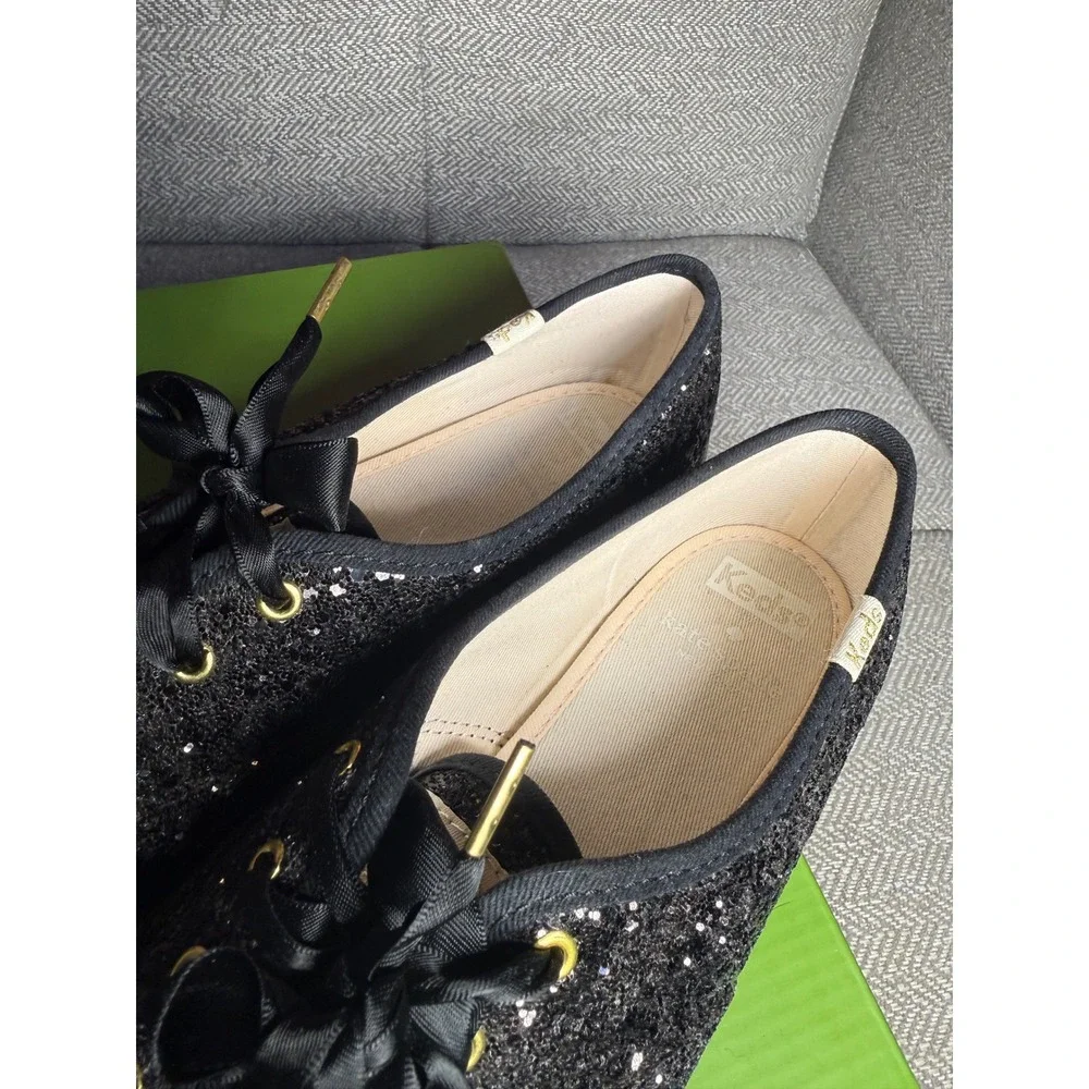 Keds x Kate Spade New York Black Glitter Champion Sneakers Women's 8M